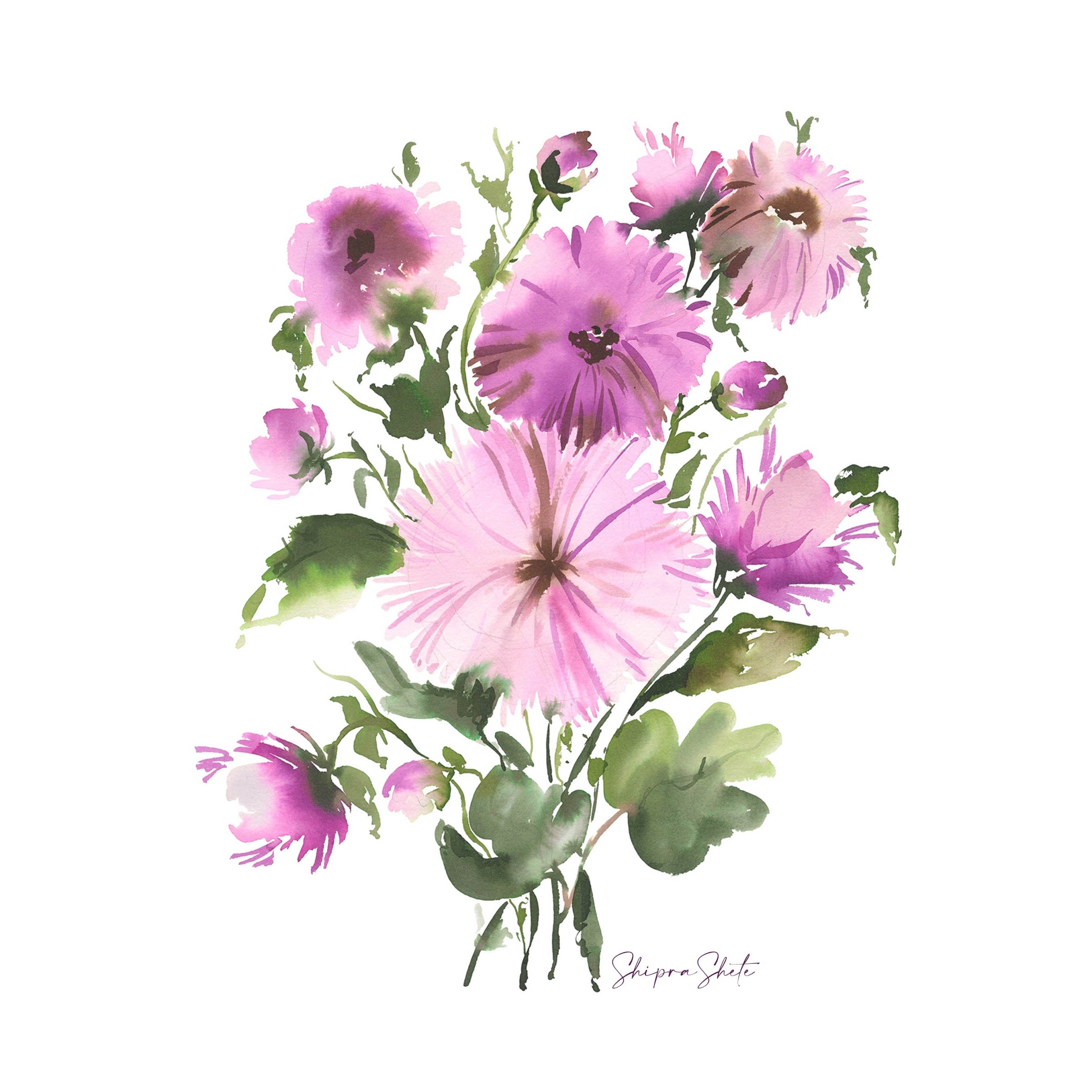 Watercolour Floral Art Print &