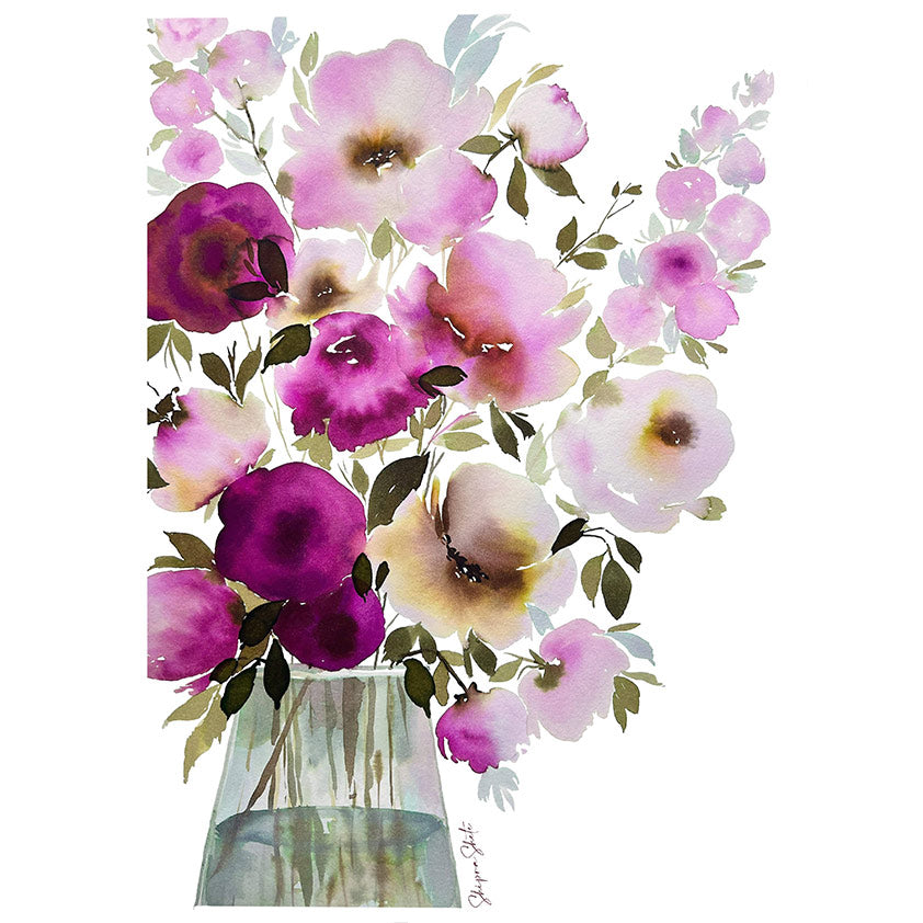 Watercolour Floral Art Print &
