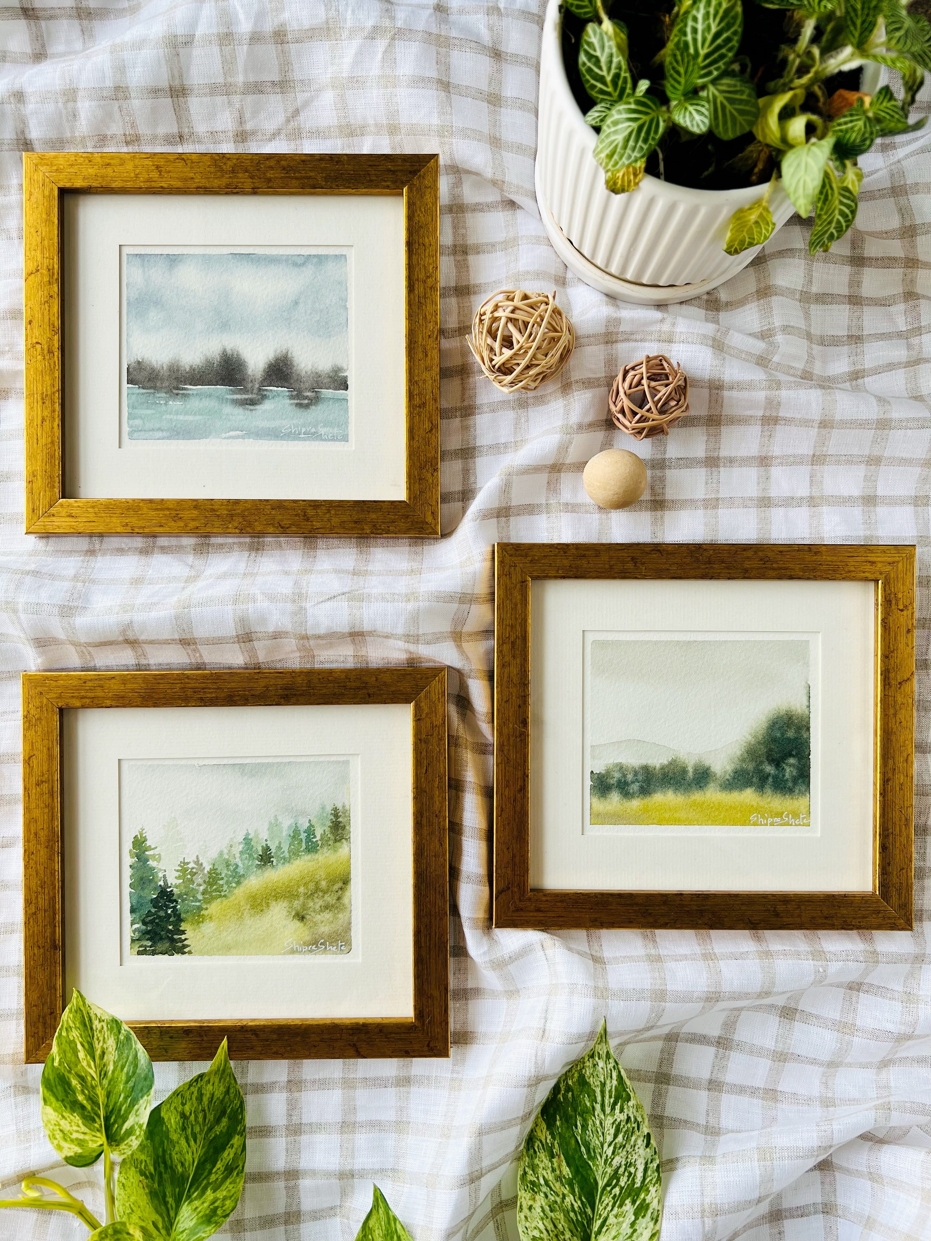 Mini Framed Watercolour Landscape 4