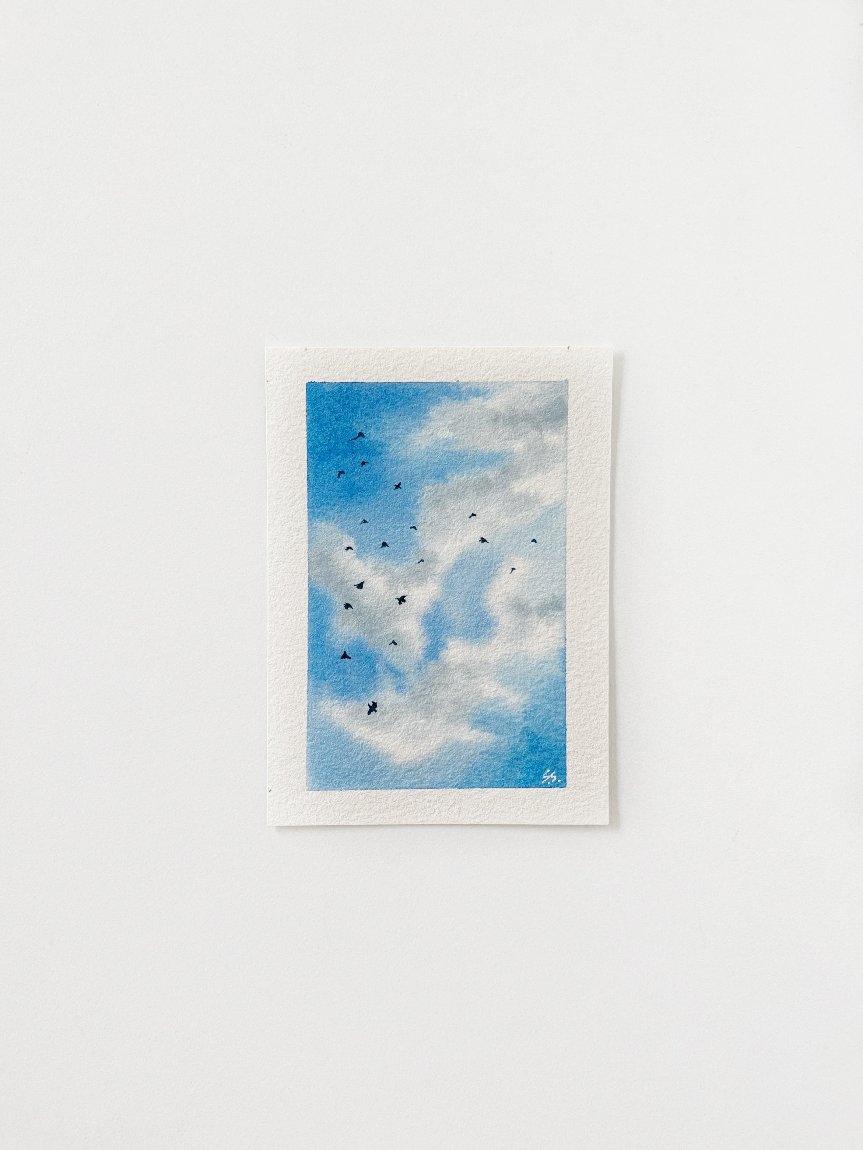 Blue Skies Watercolour Painting 1