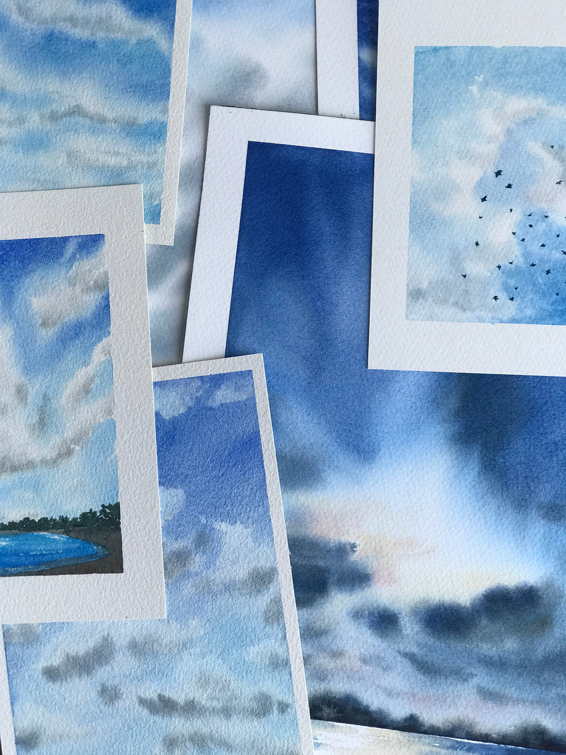 Blue Skies Watercolour Painting 2