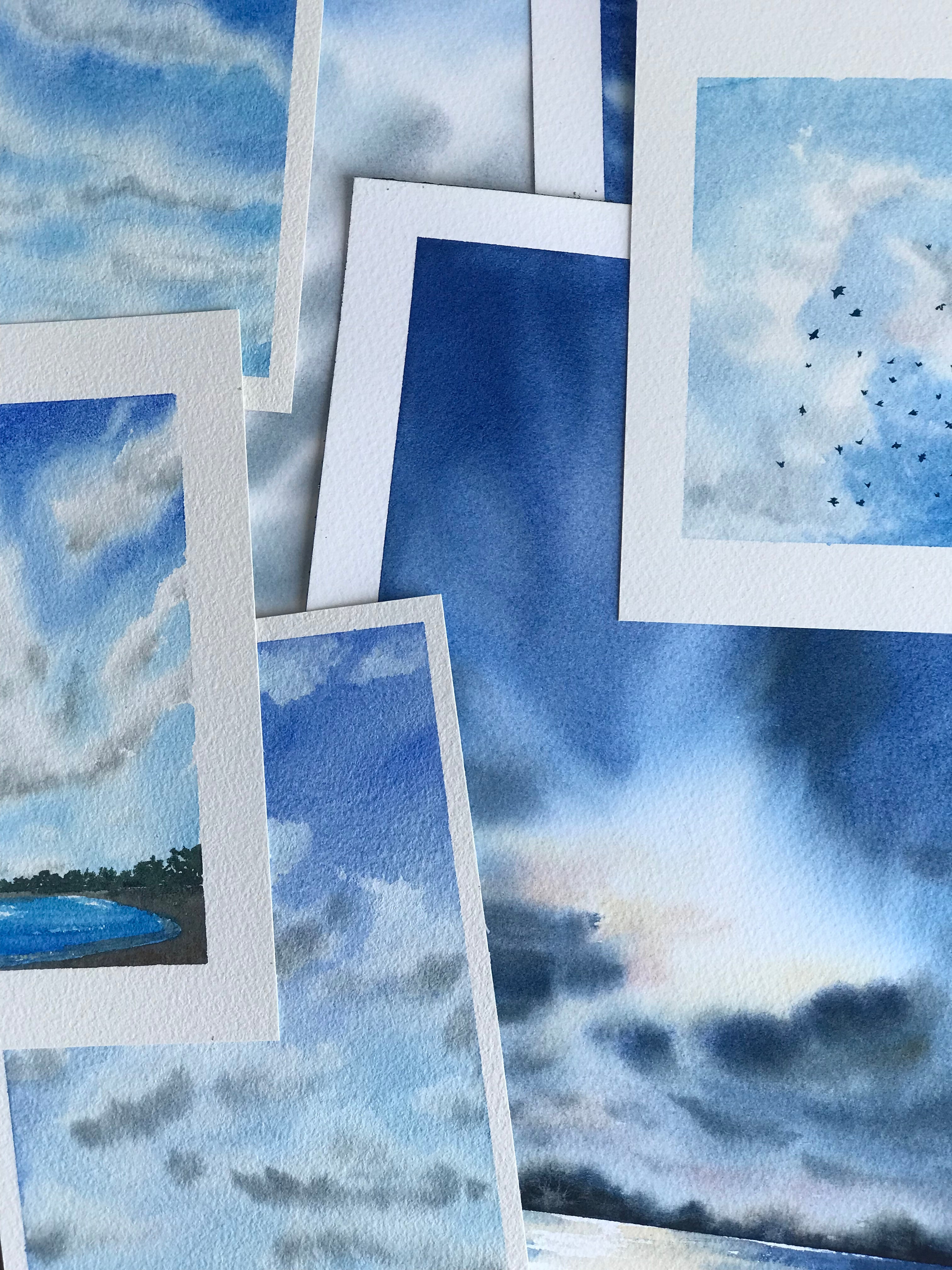 Blue Skies Watercolour Painting 2