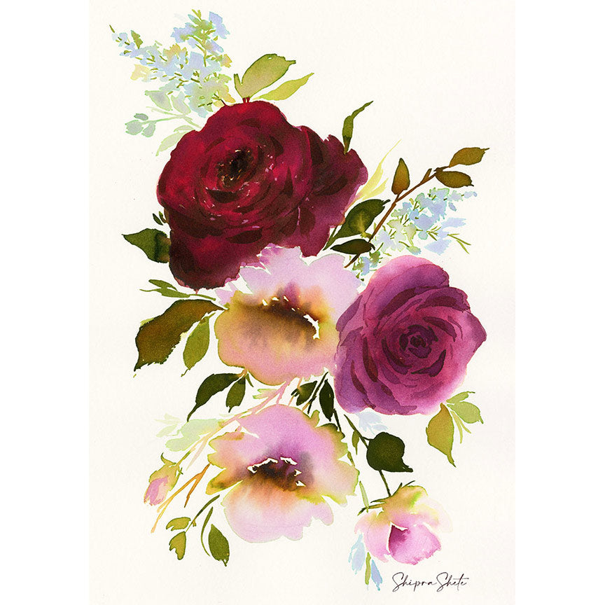 Watercolour Floral Art Print &