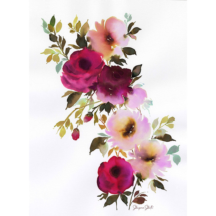 Watercolour Floral Art Print &