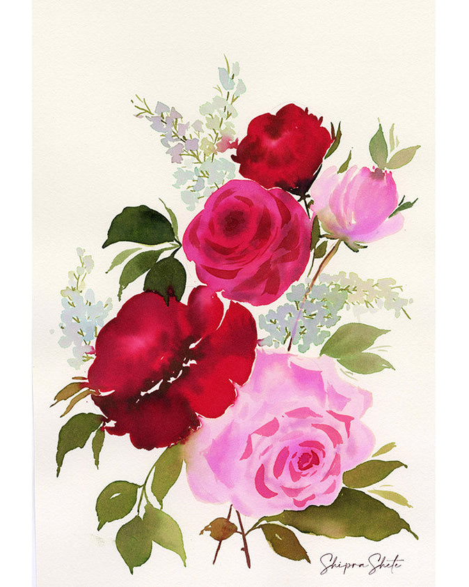 Watercolour Floral Art Print &