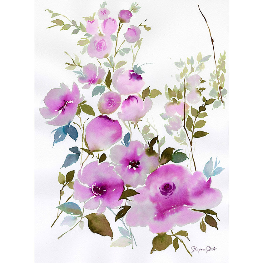Watercolour Floral Art Print &