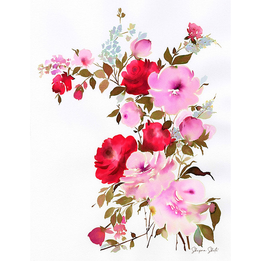 Watercolour Floral Art Print &