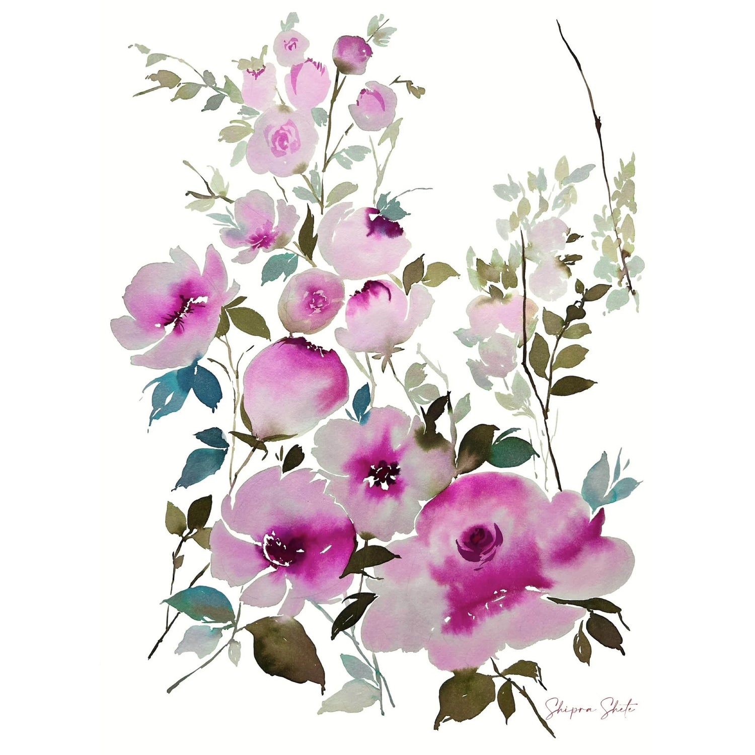 Watercolour Floral Art Print &
