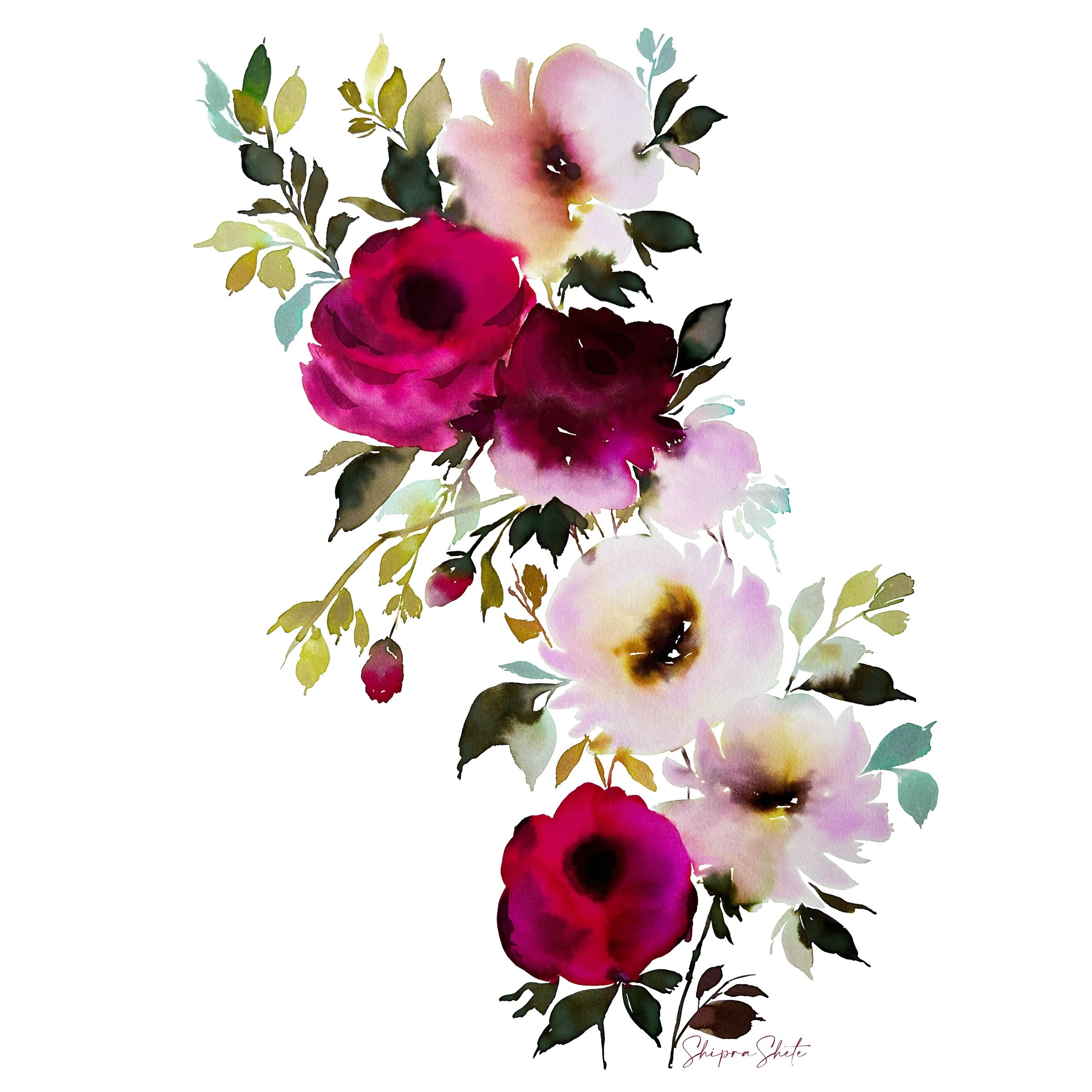 Watercolour Floral Art Print &