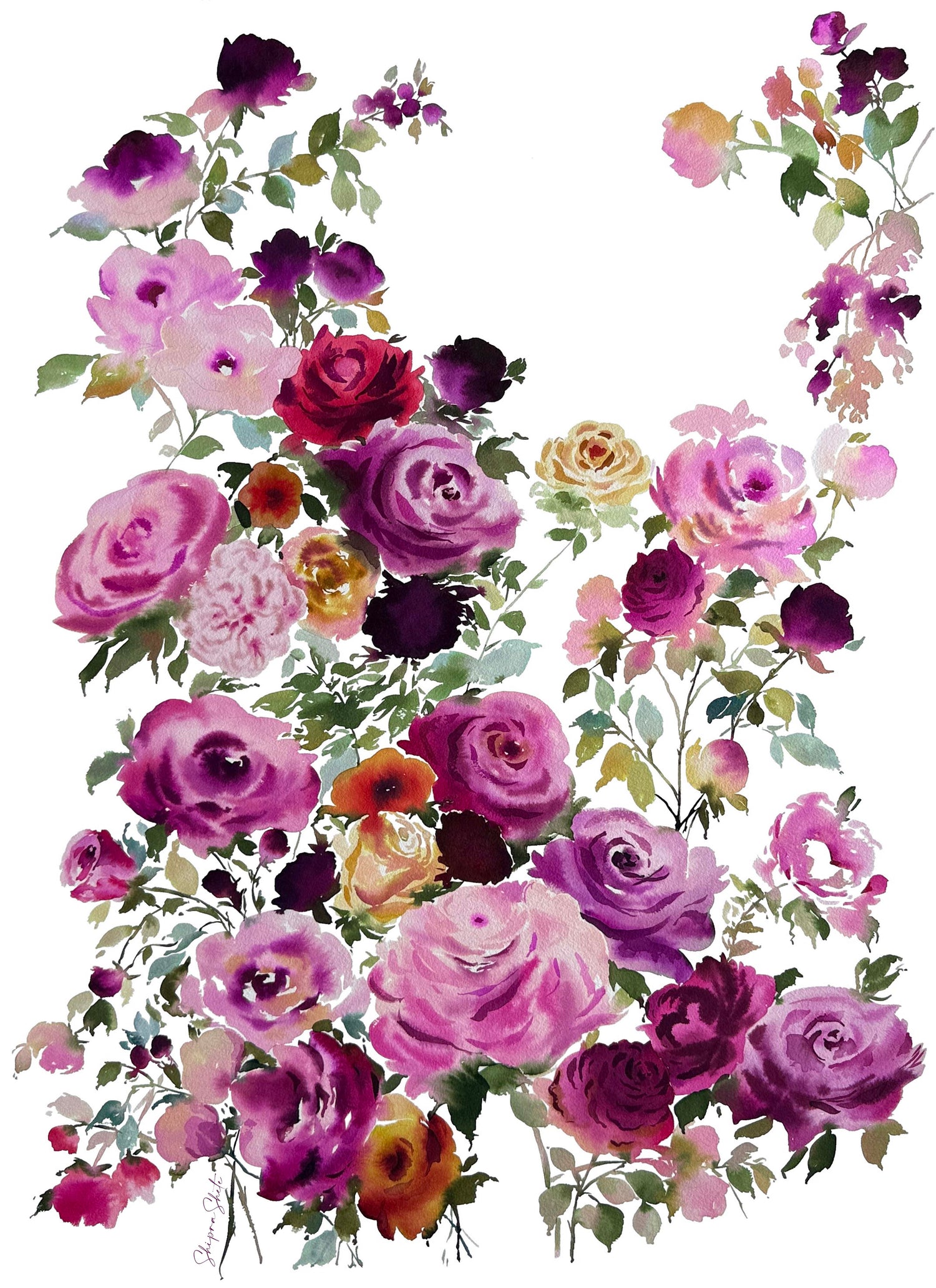 Watercolour Floral Art Print &