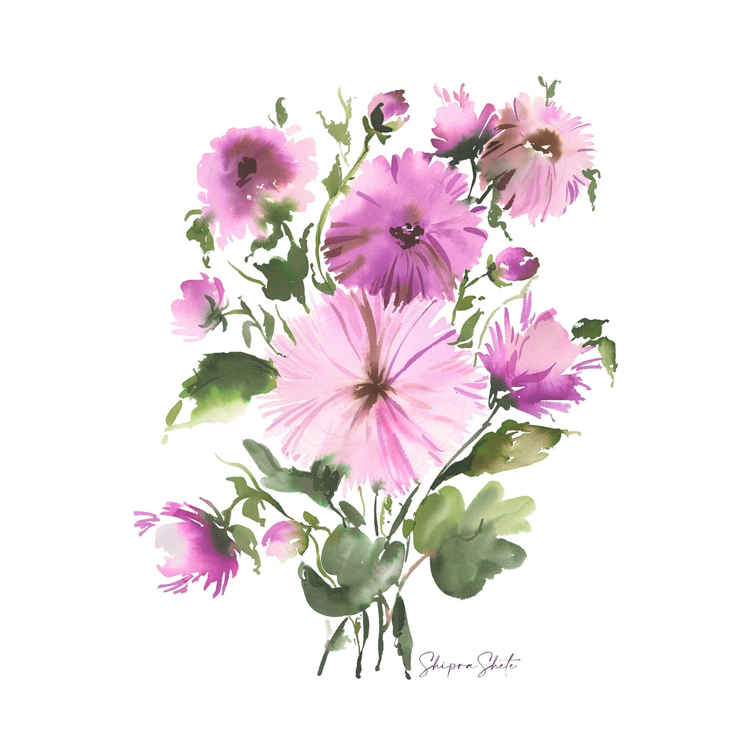 Watercolour Floral Art Print &