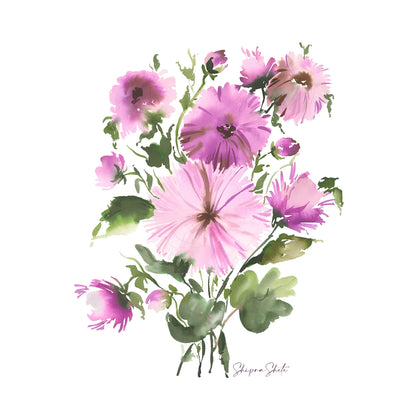 Watercolour Floral Art Print &