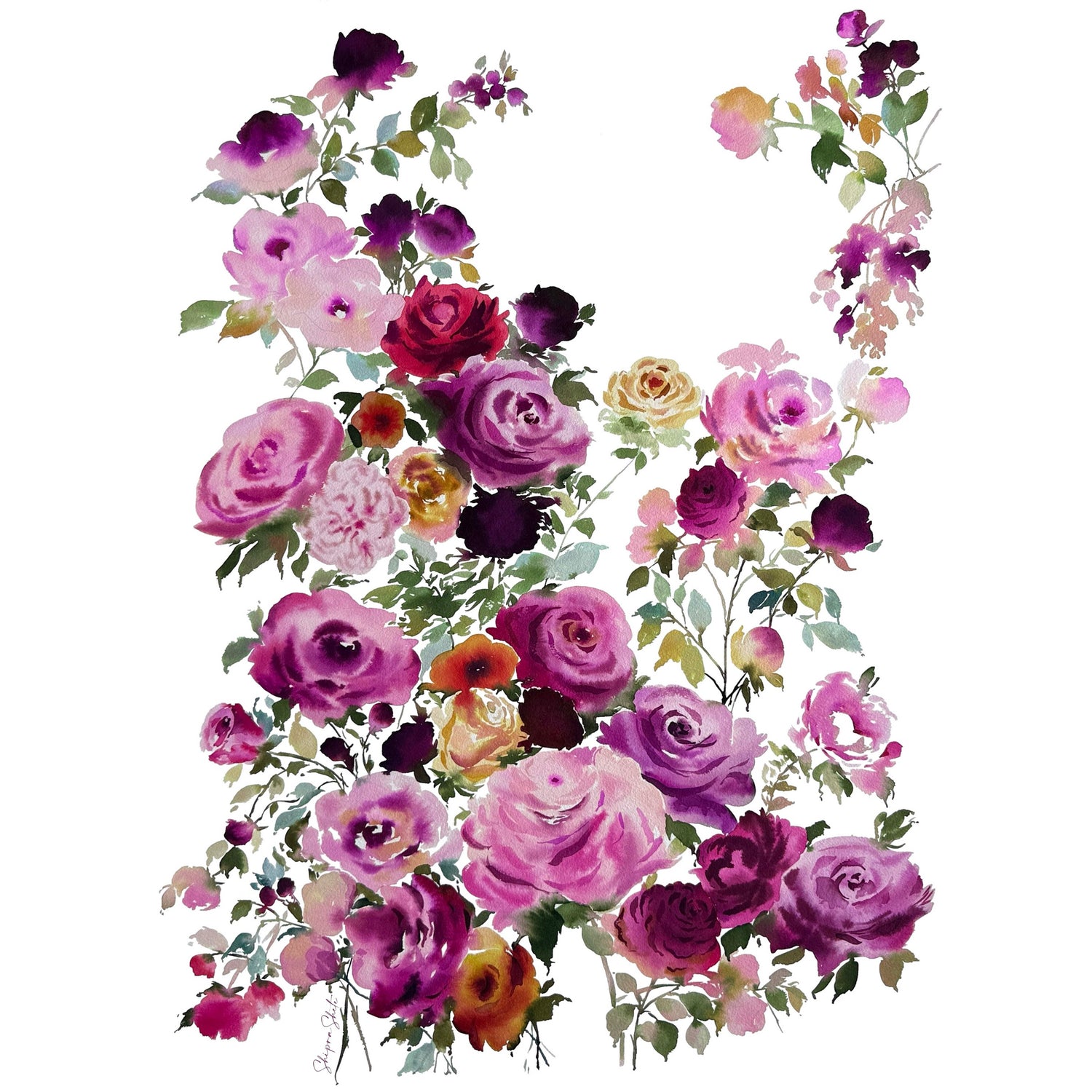 Watercolour Floral Art Print &