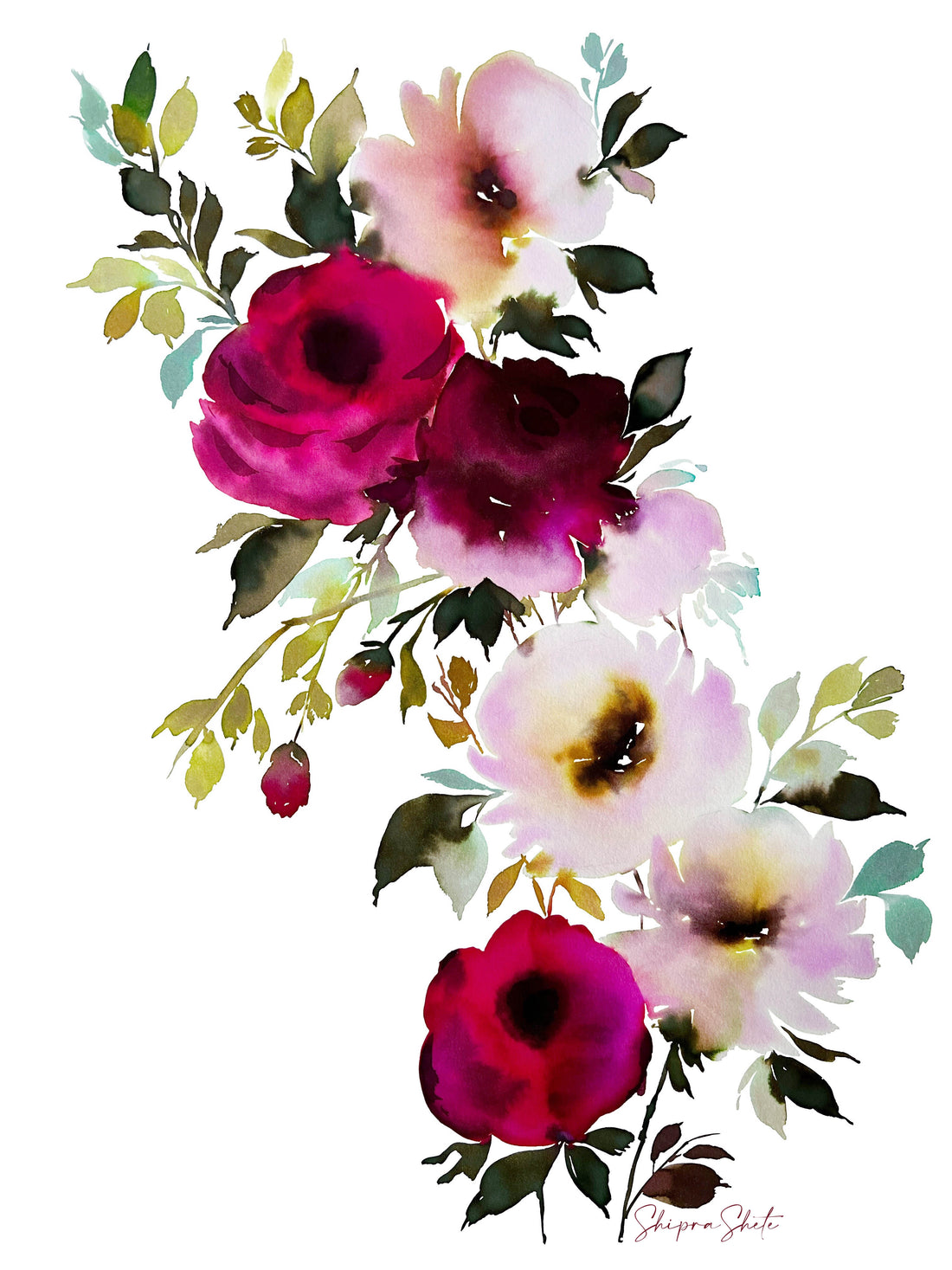 Watercolour Floral Art Print &