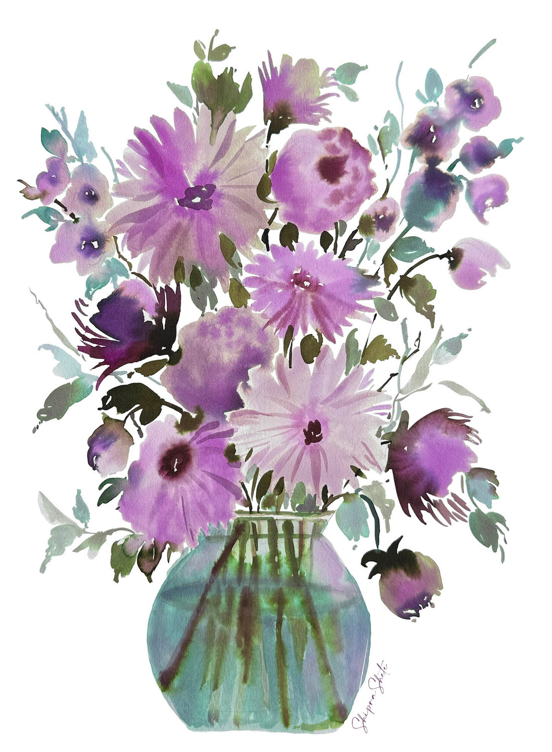 Watercolour Floral Art Print &