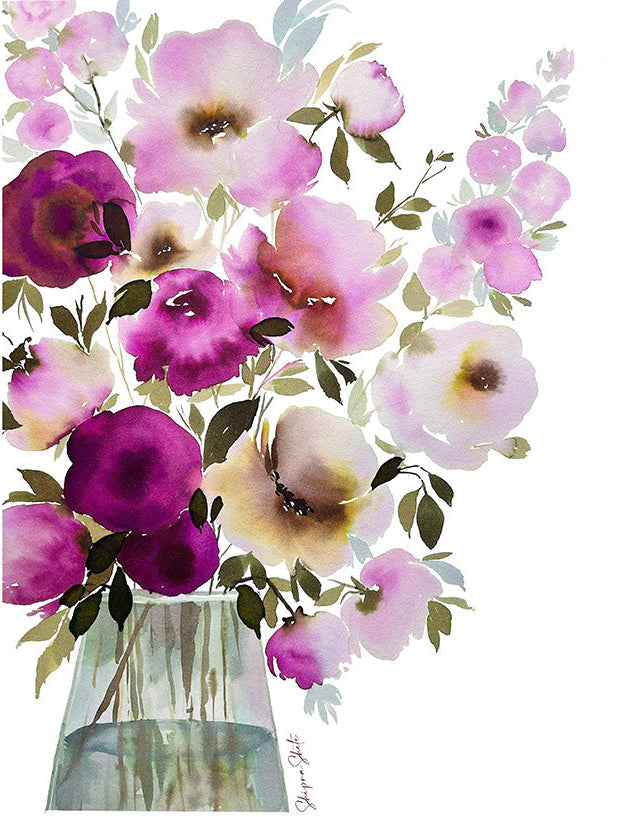 Watercolour Floral Art Print &