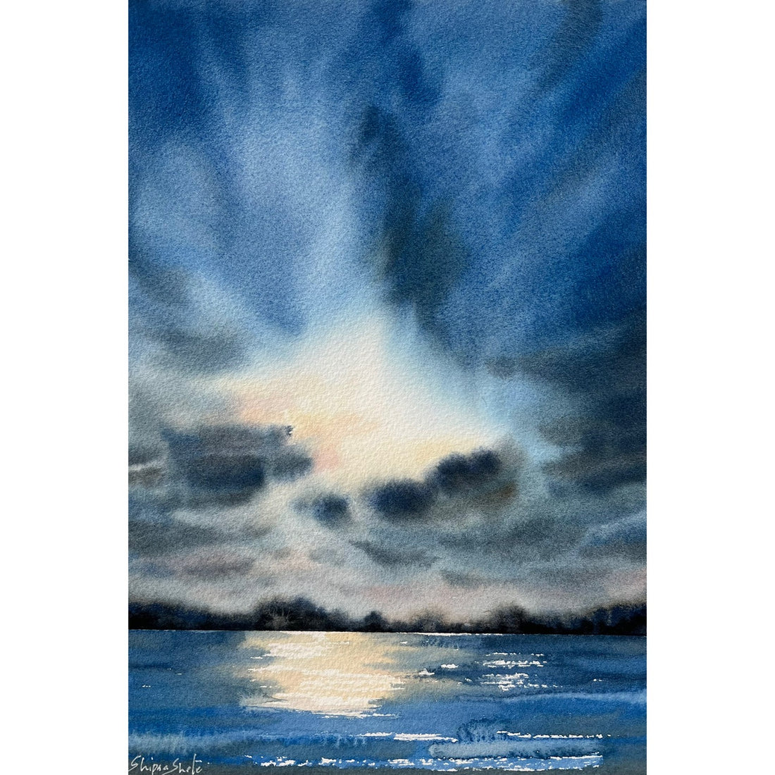 Blue Skies Watercolour Painting 5