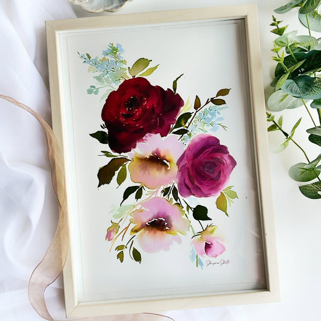 Watercolour Floral Art Print &