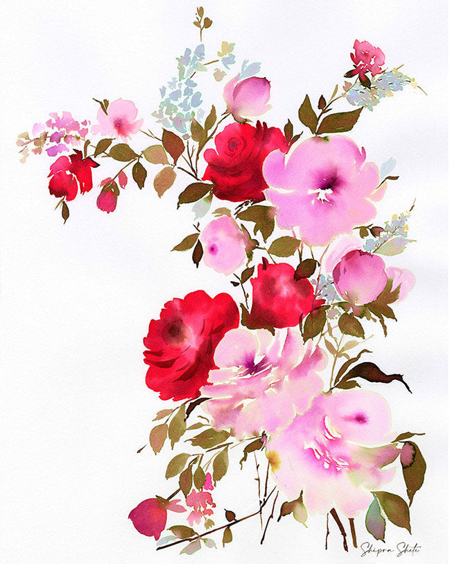 Watercolour Floral Art Print &